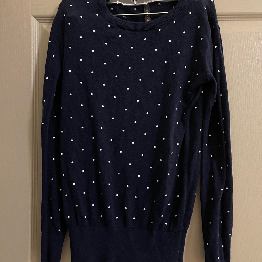 Blue and white Polka dot sweater